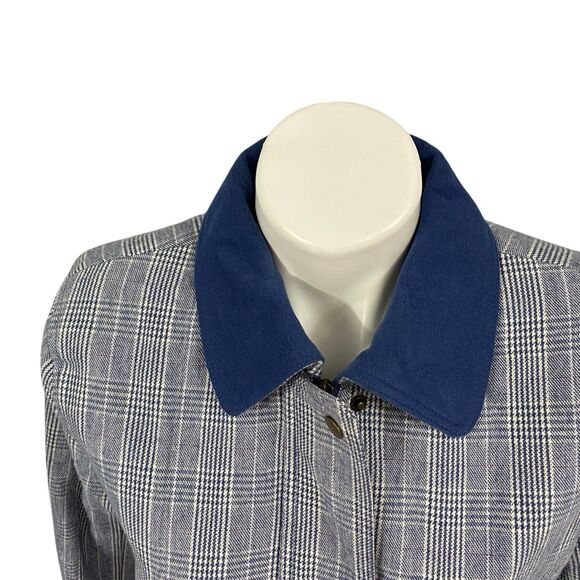 Denim & Co Blazer Womens XS Blue Jacket US Medium Career Work Office Chore Coat - Picture 10 of 16